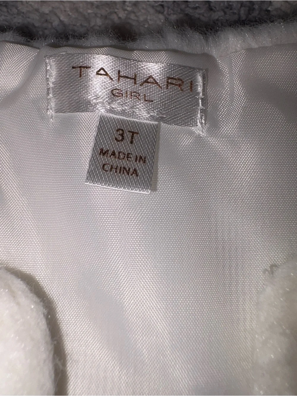 Tahari White Faux Fur Vest